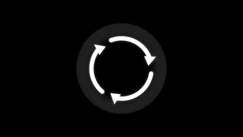 Recycle Logo Rotating. White glowing recycle arrow symbol on black background Stock Footage 341840951