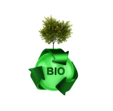 Recycle logo with tree Stock Illustration