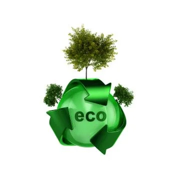 Recycle logo with tree Stock Illustration