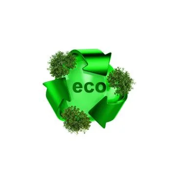 Recycle logo with tree Stock Illustration