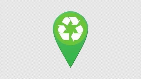 Recycle Map Pin Location Icon Stock Footage 344331460
