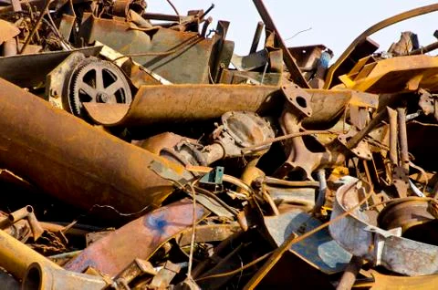 Recycle material on a barge Stock Photos