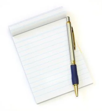 Recycle notebook and pen on a white background Stock Photos
