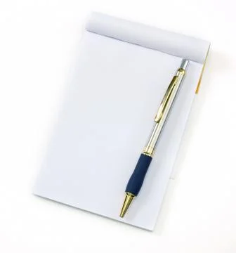 Recycle notebook and pen on a white background Stock Photos
