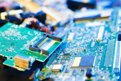 Recycle old electronics  pcb components Stock Photos
