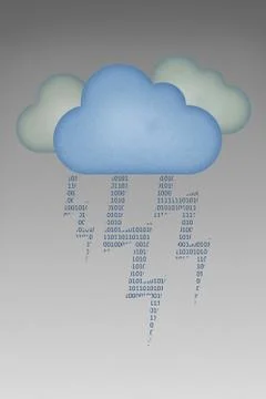 Recycle paper, cloud computing concept. Illustrazione stock