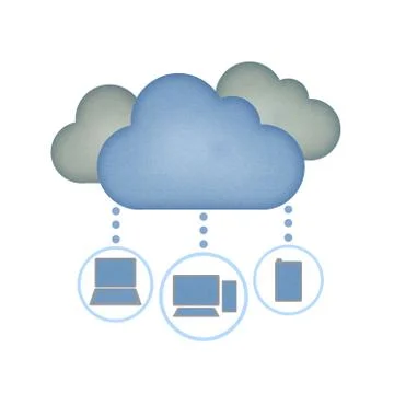 Recycle paper, cloud computing concept. Illustrazione stock