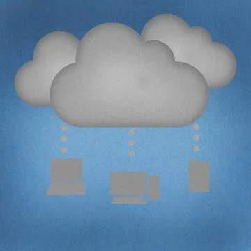 Recycle paper, cloud computing concept. 库存插图