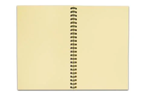 Recycle paper notebook open two pages isolated on white background Foto stock