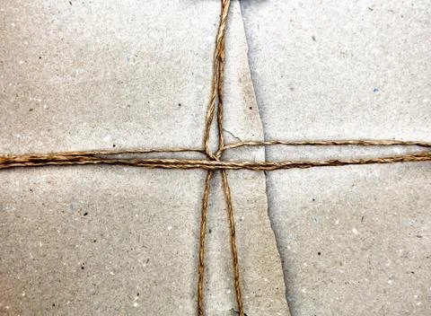 Recycle paper texture with rope wrap 스톡 사진