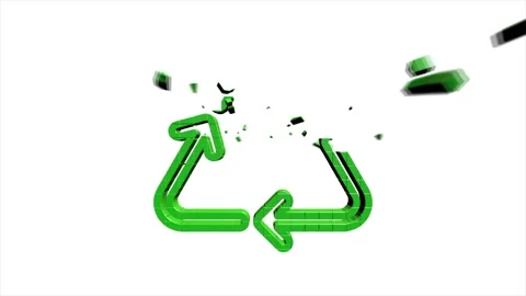 Recycle pixel Icon. Save The Planet. Animation with Rotating. Motion graphics. Video stock 153874146