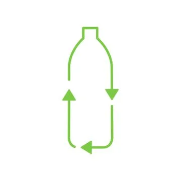 Recycle plastic bottle line icon Stock Illustration