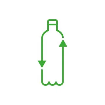 Recycle plastic bottle. Line vector. Isolate on white background. Stock Illustration