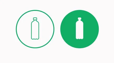 Recycle plastic bottle logo or icon set design. Illustrazione stock