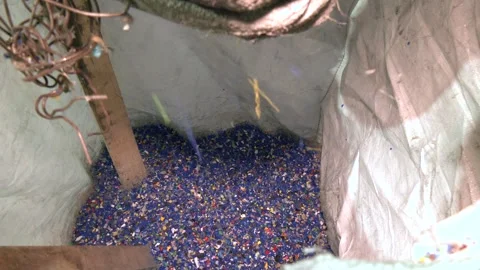 Recycle Plastic Bottle Stack to Conveyor Line. Stock Footage 309168452