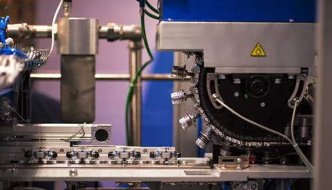 Recycle plastic bottle stack to conveyor line . Plastic recycling industry is Stock Photos