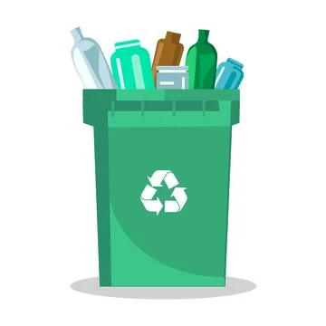 Recycle, Plastic container for garbage of glass Stock Illustration