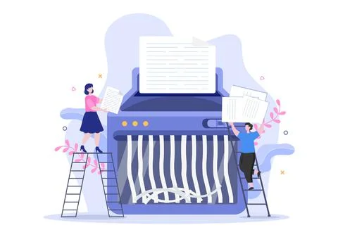 Recycle Process with Trash Paper to Protect the Ecology Environment Suitable  Illustrazione stock