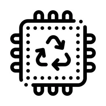 Recycle Processor Icon Vector Outline Illustration Stock Illustration