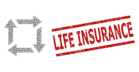 Recycle Recursion Composition of Recycle Items and Scratched Life Insurance Stock Illustration