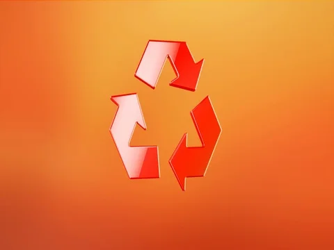 Recycle Red 3d Icon Video stock 69778734