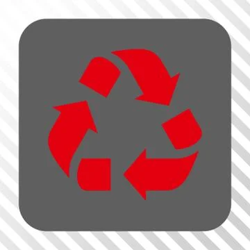 Recycle Rounded Square Button Illustrazione stock