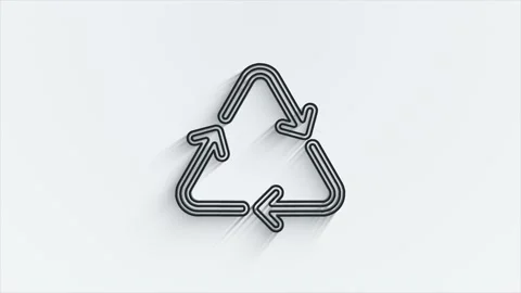 Recycle shadow Icon. Save The Planet. Animation with Rotating. Motion graphics. Stock Footage 153866981