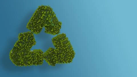 Recycle sign covered in trees Stock Illustration