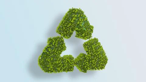 Recycle sign covered in trees Stock Illustration