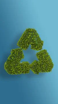 Recycle sign covered in trees Stock Illustration