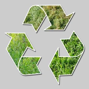 Recycle sign with grass Stock Illustration