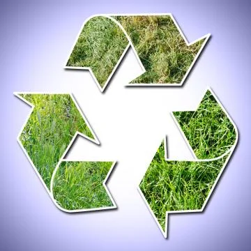 Recycle sign grass vignetted Stock Illustration