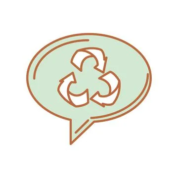 Recycle sing in speech bubble Illustrazione stock