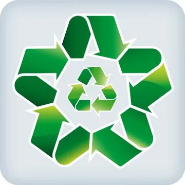 Recycle star. Five concentric green arrows as a star. Stock Illustration