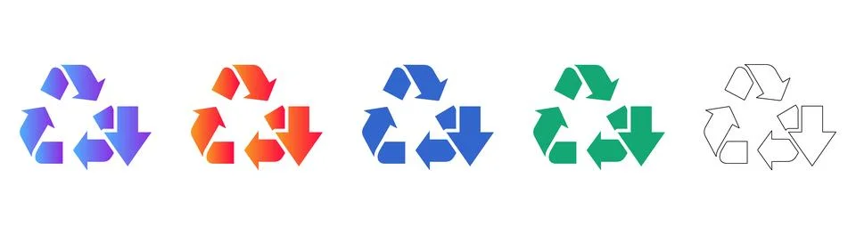 Recycle Sustainability Loop Icons イラスト素材