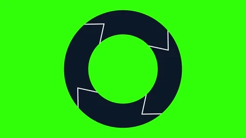 Recycle symbol, 4 arrow circle cycle rotating, arrow icon 動画素材 303224658