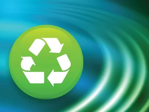 Recycle Symbol on Abstract Liquid Wave Background Illustrazione stock