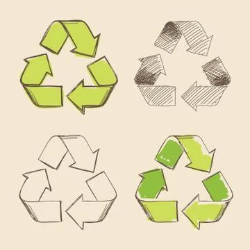 Recycle symbol drawing Stock Illustration