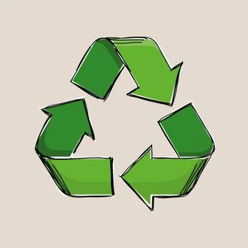 Recycle Symbol Drawing Vector Stock Illustration