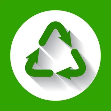 Recycle symbol. Flat icon with long shadow Stock Illustration