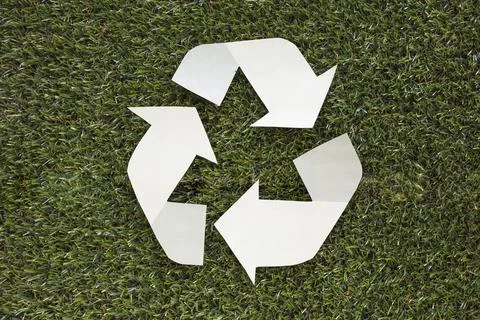 Recycle symbol grass Stock Photos