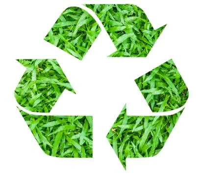 Recycle symbol with grass texture Stock Photos