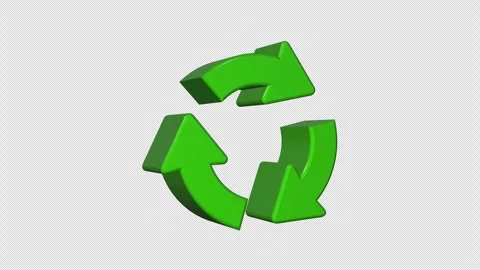 Recycle Symbol Icon Loop With Alpha 库存影片 346742603