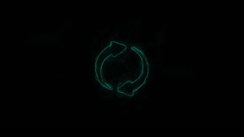 Recycle symbol icon with plexus effect. Connected lines with dots. Lines plexus Video stock 169301696