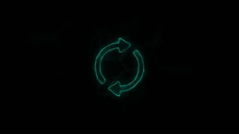 Recycle symbol icon with plexus effect. Connected lines with dots. Lines plexus Stock Footage 169302131