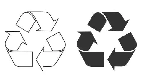 Recycle symbol icon vector. Reusing symbol isolated. Vector illustration Stock Illustration