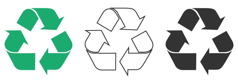 Recycle symbol icon vector. Reusing symbol isolated. Vector illustration Stock Illustration