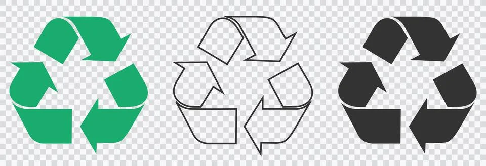 Recycle symbol icon vector. Reusing symbol isolated. Vector illustration Stock Illustration