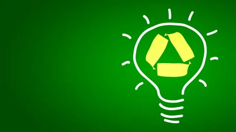 Recycle symbol in lightbulb Video stock 1051864