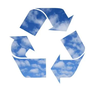 Recycle symbol made from clouds Stock Illustration